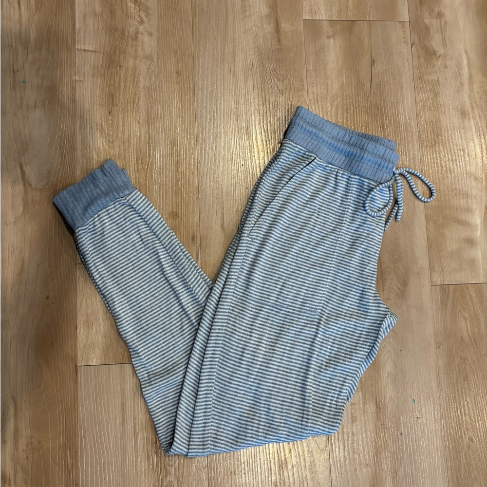 Cozy Sky Blue Striped Lounge Pant - Size S